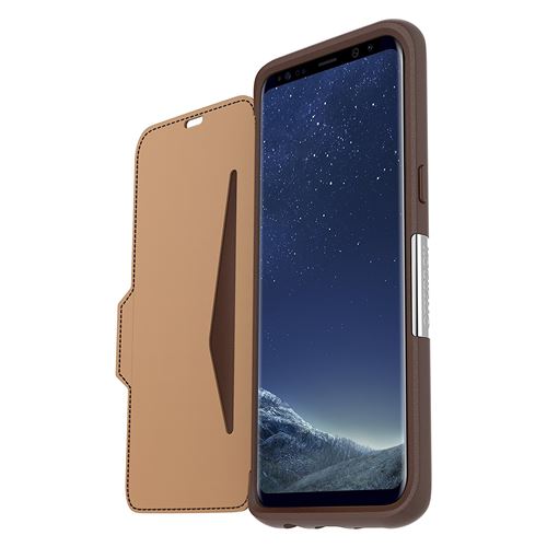 OtterBox Strada Series Folio Samsung Galaxy S8+ - Flip cover voor mobiele telefoon - leer, polycarbonaat - verbrand zadel - voor Samsung Galaxy S8+