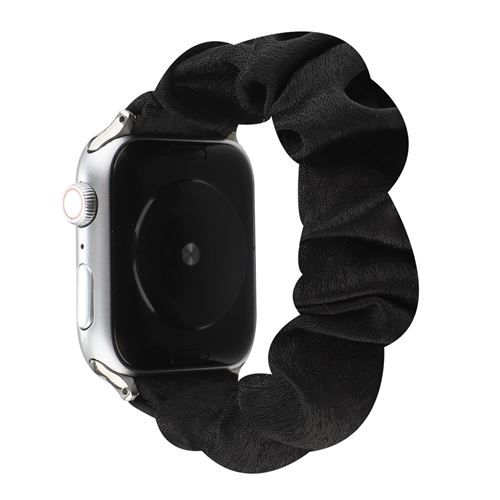 Bracelet en tissu élastique élégant pour Apple Watch Series 6/ SE/ 5/ 4 44mm - Noir
