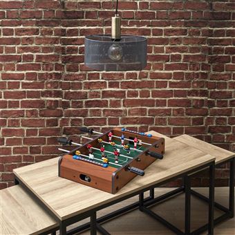 MISTER GADGET MG2018 Baby-Foot Mini – Jeu De Table Portable 51x31x10 Cm – 2 Panneaux De Score, 2 Balles – Bois Métal Plastique – Multicolore Ou Rouge/Jaune