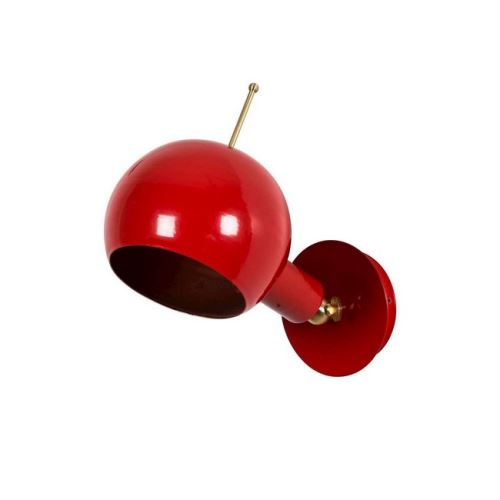 HOMEMANIA Lampe Murale Way Wall - Applique - pour Séjour, Chambre - Rouge, Cuivre en Métal, 15 x 23 x 19 cm, 1 x E14, Max 60 W