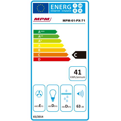 Hotte aspirante extractible murale/encastrable 60 cm 2 vitesses