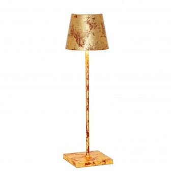 ZAFFERANO Poldina PRO Lampe de Table Rouge Feuille Or Craquelé - 1