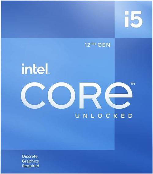 Processeur Intel Core i5-12600KF 10 Cœurs 6P+4E 4,9 GHz LGA1700 Série 600 125 W