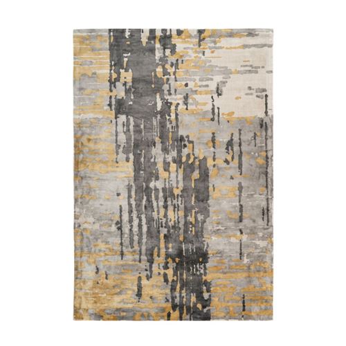 Tapis Rétro Motif Imprimé "Sinai II" Gris & Bleu 80 x 150 cm
