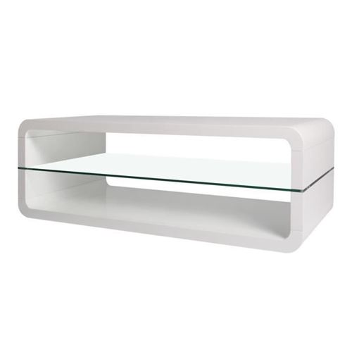 Table Basse - Blanc - L 120 X P 60 X H 41 Cm - Bella