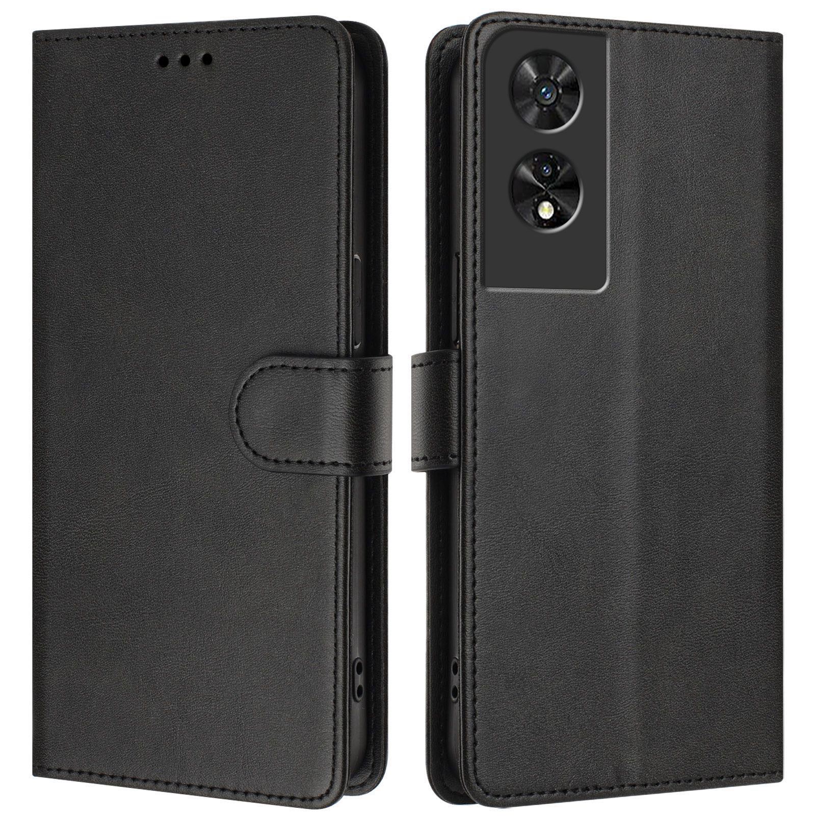 Coque TCL 505 Avec Support Rotatif 360° + Verre Trempé - Housse Silicone TPU Noire