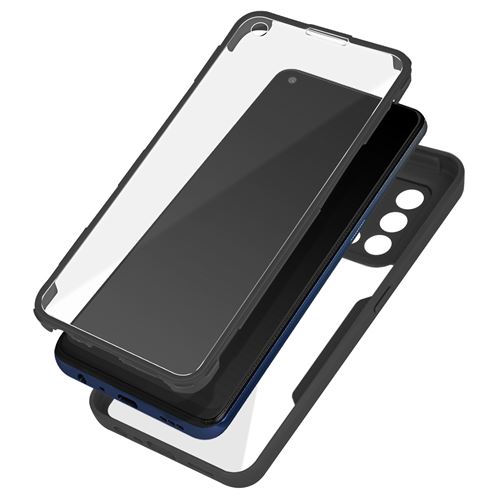 Avizar Coque pour Oppo A74 Dos Plexiglas Avant Polymère Coins Renforcés Avizar Contour noir