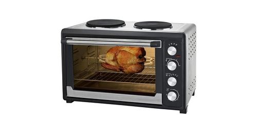 Non Communiqué Noir / Argent Mini Four De 60 Litres Four Avec Convection Et Rôtissoire Avec 2 Plaques De Cuisson Mini Four À Pizza