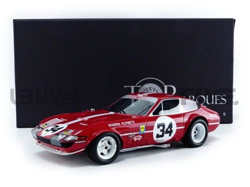 Voiture Miniature de Collection TOP MARQUES COLLECTIBLES 1-18 - FERRARI 365 GTB4 Daytona - Le Mans 1972 - Red - TOP114A