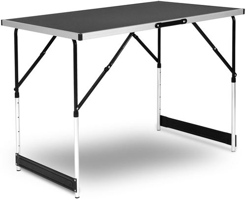 Table de camping WOLTU Pliante, Table de Jardin,Table de Balcon, réglable en Hauteur, en Aluminium Acier MDF,Noir