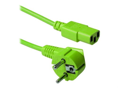 ACT - Câble d'alimentation - power IEC 60320 C13 pour CEE 7/7 (M) - CA 230 V - 1.8 m - connecteur à 90° - RAL 6018