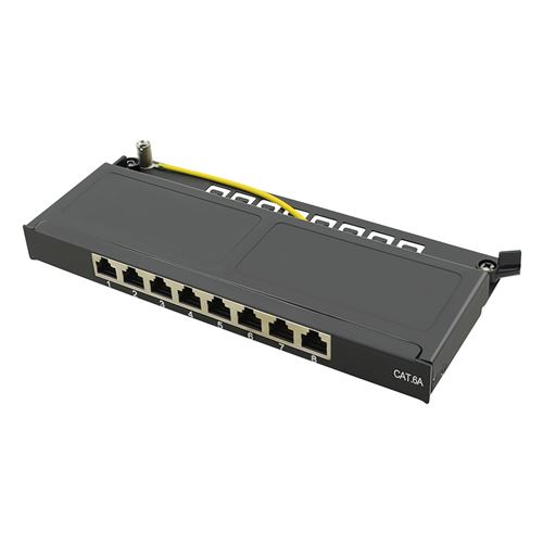 LogiLink Mini-panneau de brassage Cat.6A, 8 ports, noir