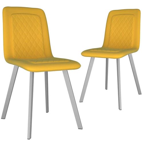 vidaXL Chaises de salle à manger 2 pcs Jaune Velours