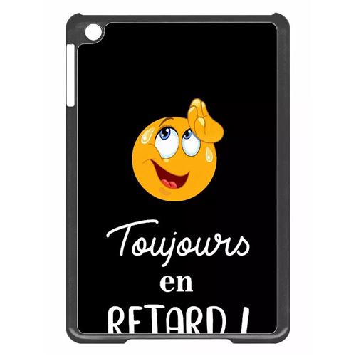 Coque tablette My-Kase pour iPad mini 2 - toujours en retard emoji epuise fond noir - Plastique Noir