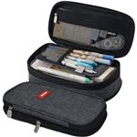 Grande Trousse à Crayons De Grande Capacité Avec 3 Compartiments Pour Garçons, Filles, Adolescents, Collège, école, Bureau, Adultes, Bleu, Organiseur De Sac