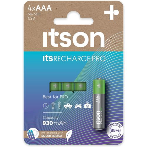 GENERIQUE - Piles Rechargeables AAA NiMH - 930 mAh - Pack de 4 - Image 2