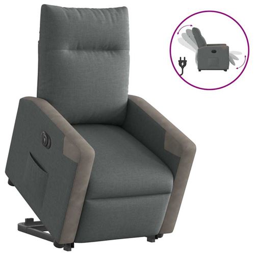 Non Communiqué Gris Foncé Vidaxl Stoel Électrique Réglable Tissu