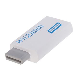 Adaptateur HDMI full HD 1080 p pour Nintendo Wii - Wii U - Blanc +