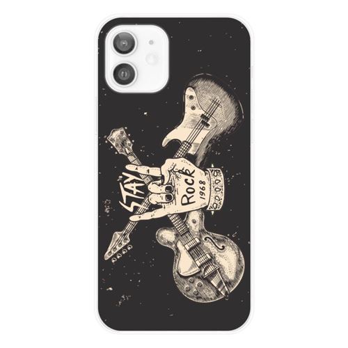 Coque en silicone imprimée compatible Apple iPhone 12 Stay rock