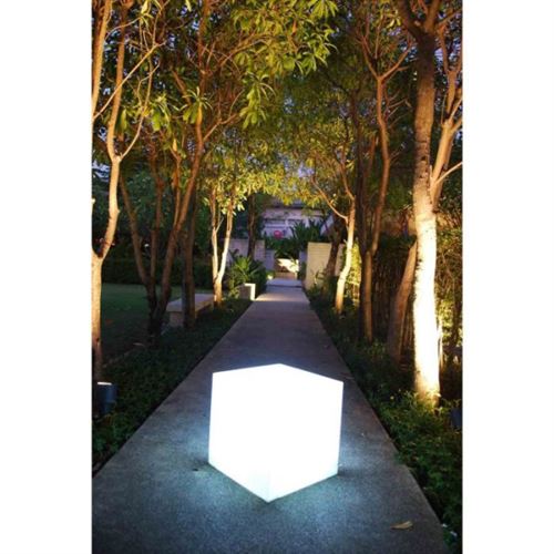 Cube lumineu tabouret filaire pour e térieur LED LUMISKY Carry W40 10W Hauteur 40c