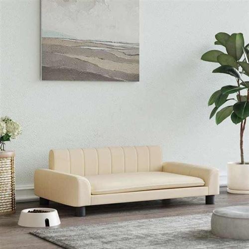 Comparer les prix de vidaXL Lit pour chien crème 90x53x30 cm tissu