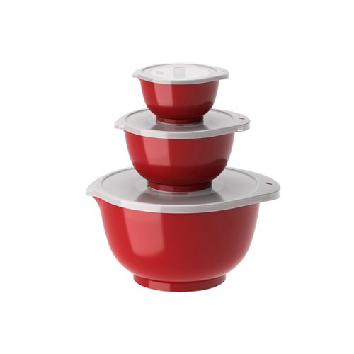 Non Communiqué Rouge Set De 3 Bols Avec Couvercles - Rosti - Plastique
