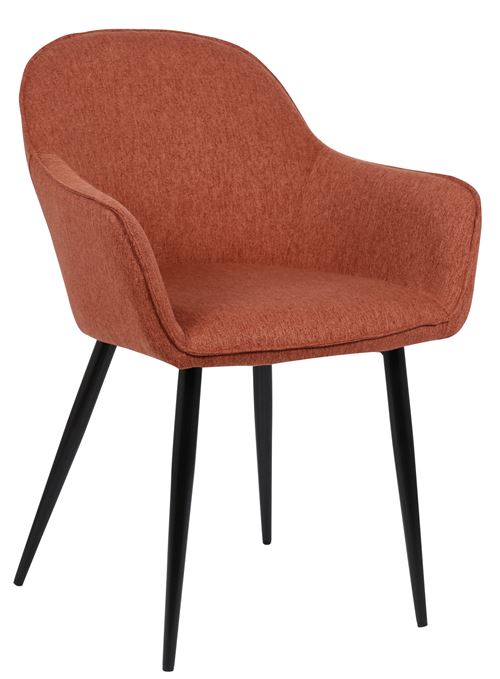 Chaise de salle à manger Boise en Tissu avec Piètement en Métal noir , Orange