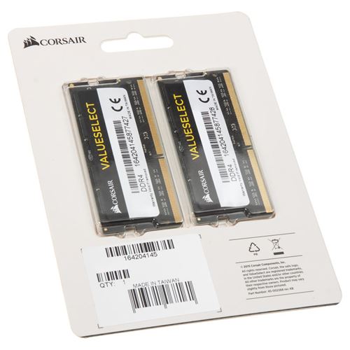 Corsair Value Select - Ddr4 - Kit - 16 Go: 2 X 8Go - So Dimm 260 Broches - 2133 Mhz / Pc4-17000 - Cl15 - 1.2 V - Mémoire Sans Tampon - Non Ecc