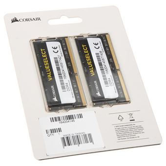 CORSAIR Value Select - DDR4 - kit - 16 Go: 2 x 8 Go - SO DIMM 260 broches - 2133 MHz / PC4-17000 - CL15 - 1.2 V - mémoire sans tampon - non ECC - 1