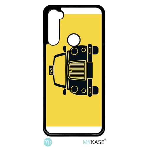 Coque My-Kase pour Note 8t - taxi sur fond jaune - Plastique Noir