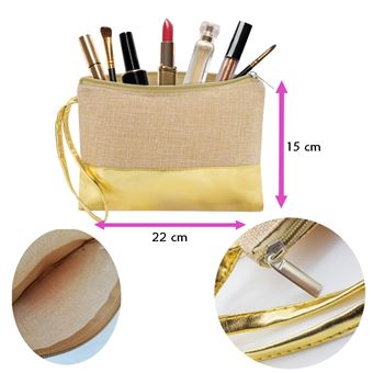 10% sur Trousse de maquillage Taperso dore personnalisable motif chat style  kawaii - Trousse à maquillage - Achat & prix