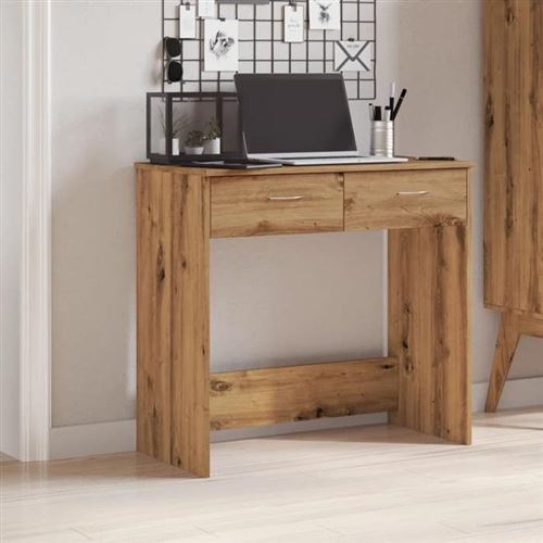 VIDAXL - Bureau droit - Bois de chêne - 80x40x75 cm - Image 3