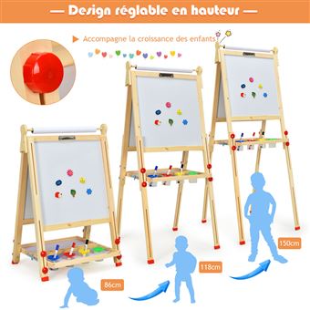 Patiojoy Ensemble Chevalet d'Art pour Enfants & Table & Banc Centre d'Art Multifonction Bureau avec Grand Rangement Chevalet Réglable Double Face Rouleau de Papier Remplaçable Gris Patiojoy Ensemble Chevalet d'Art pour Enfants & Table & Banc Centre d'Art Multifonction Bureau avec Grand Rangement Chevalet Réglable Double Face Rouleau de Papier Remplaçable Gris
