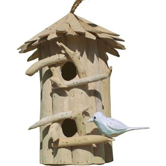 Nichoir Oiseaux Exterieur Chalet FONGWAN en Métal sur pied à Poser Villa,  Décoration de Jardin - Or - Cages et Accessoires oiseaux à la Fnac