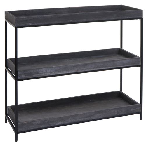 Mendler Gris Étagère Bois Moderne - Foncé - Image 3