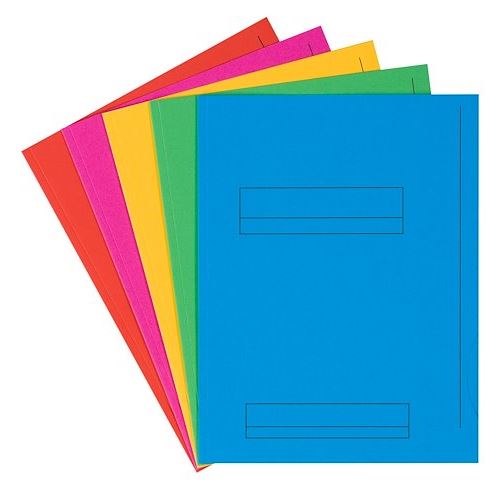 Chemises dossier 2 rabats 24 x 32 cm 5 couleurs vives assorties - Paquet de 50