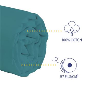 Drap-housse Coton Canard Bonnet 30 - 120x190 cm - 100% coton - Le