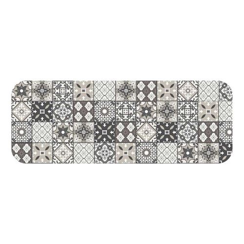 Non Communiqué Multicolore Tapis Imprimé Gaston 45X120cm Gris & Blanc