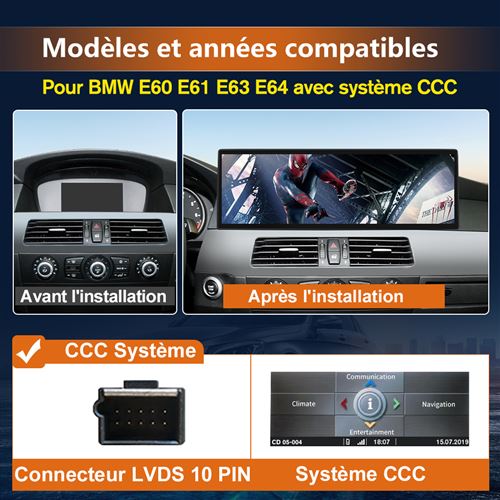 Autoradio AWESAFE pour BMW Série 5, E60, E61, E63, E64, Série 3 E90, E91,  E92,[2004-2008] - Autoradio - Achat & prix