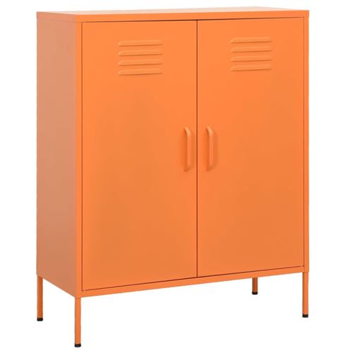 Non Communiqué Orange Armoire De Rangement 80X35x101,5 Cm Acier