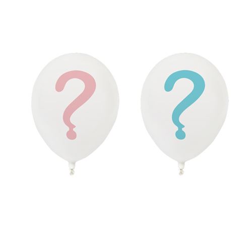8 ballons latex gender reveal ø25cm blanc - BAL248/8