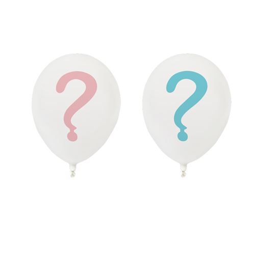8 ballons latex gender reveal ø25cm blanc - Coloris : Blanc - BAL248/8