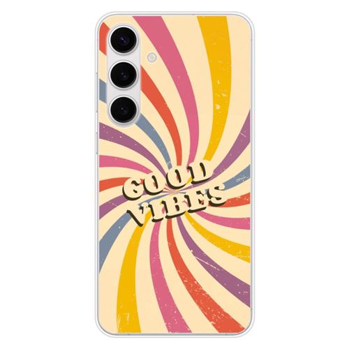 Coque en silicone imprimée compatible Samsung Galaxy S24 FE Good vibes