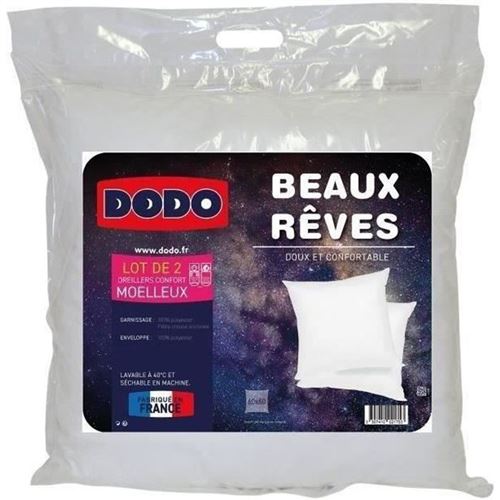 DODO Lot de 2 Oreillers Beaux Reves 60x60 cm