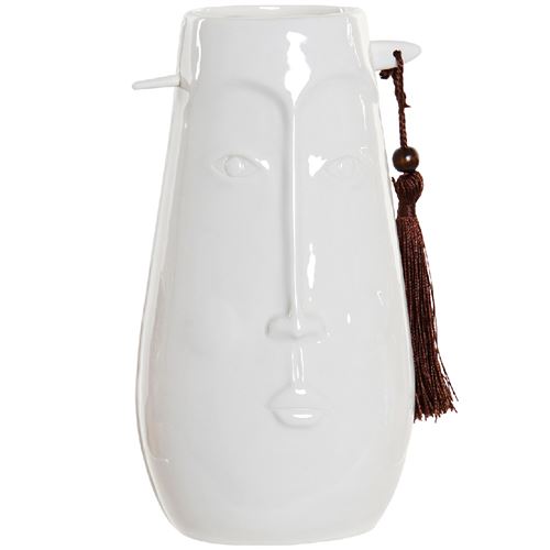 ITEM INTERNATIONAL - Vase en Grès Blanc 22 cm