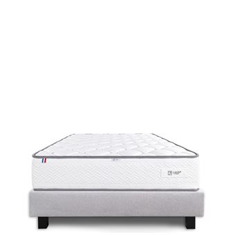 Ensemble Matelas 160x200 cm, Iris, 20 cm, mémoire de forme, ferme, face été/hiver + sommier gris ep20cm - 1