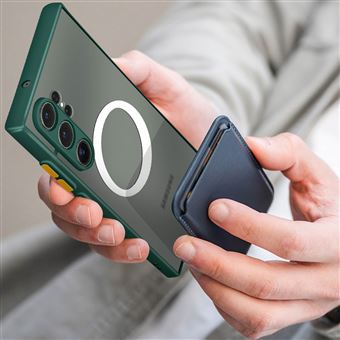 Coque MagSafe pour Samsung S23 Ultra Hybride Fine Bords surélevés Avizar  Contour Vert Pâle - Coque et étui téléphone mobile - Achat & prix