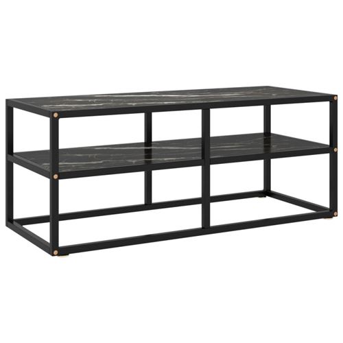 VIDAXL - Meuble TV - Acier - Noir - 100x40x40 cm - Image 2