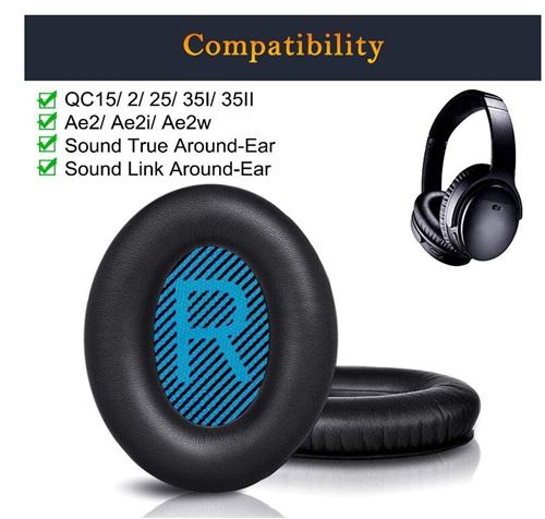 Coussinets d'oreille, Oreillette de Remplacement pour Bose QuietComfort 15  QC15 QC25 QC2 QC35 - Oreillette et Kit mains-libres - Achat & prix