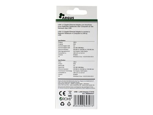 Inter-Tech Argus IT-810 USB 3.0 LAN adapter